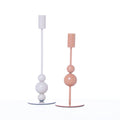 Candelabros de Metal Rosa y Blanco